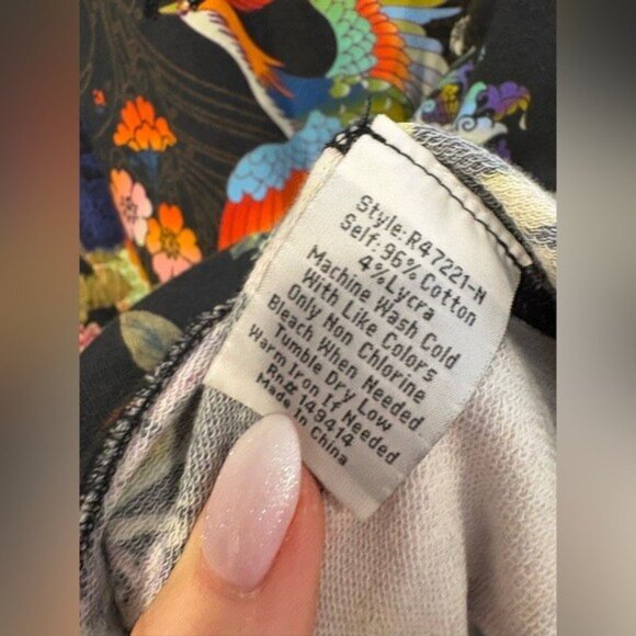 Johnny Was Black Dreamer Velvet Mix Sweatshirt. - Picture 4 of 7